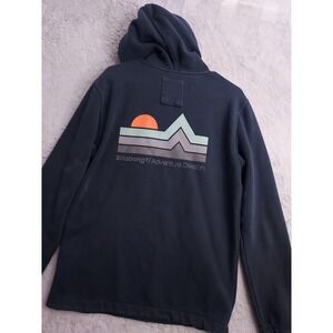 Billabong Hoodie Mens Medium Adventure Division Graphic Print Surfer Faded Blue